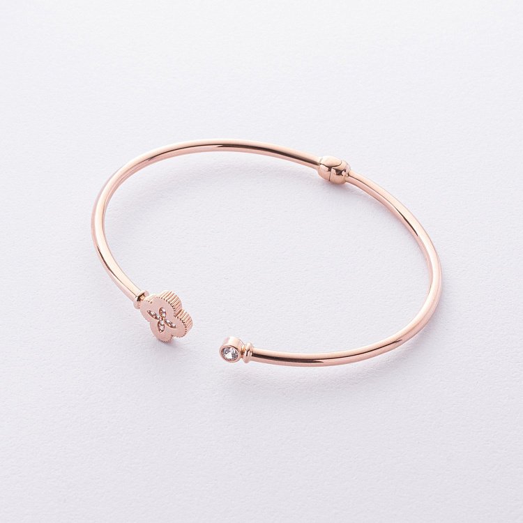 Золотой браслет "Клевер" (фианит) б04135 от ювелирного магазина Оникс