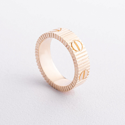 Кольцо "Love" в желтом золоте к08421 №3