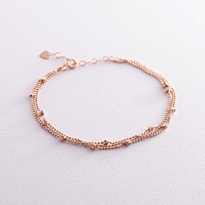 Браслет "Шарики" в красном золоте б05133