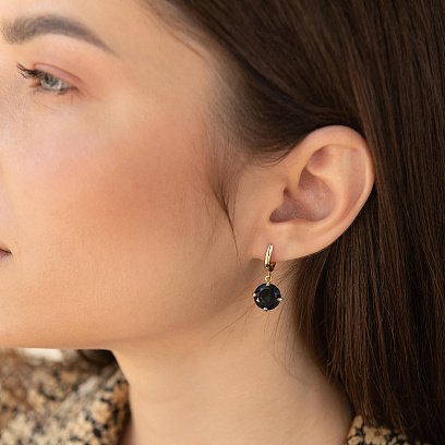 Золоті сережки "Захоплення" з синт. топазом с08572 №4