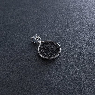 Серебряный кулон "Знак зодиака Козерог" с эбеном 1041козеріг №6