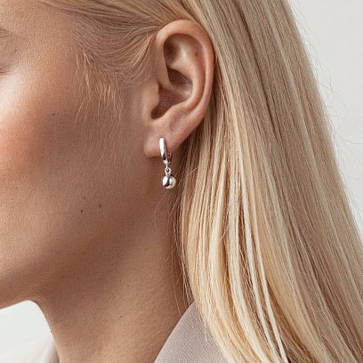 Серебряные серьги "Шарики" 123119 №3