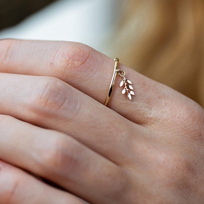 Каблучка "Гілочка" (жовте золото) к07961 №6