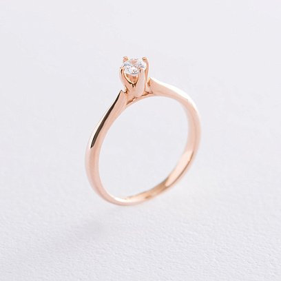 Золотое помолвочное кольцо с фианитом к06238