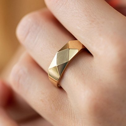 Каблучка "Досконалість" у жовтому золоті к07997 №6