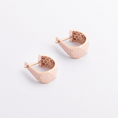 Золотые серьги на английской застежке с09577 №2