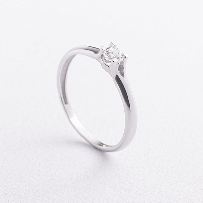 Заручальна золота каблучка з фіанітом к08520