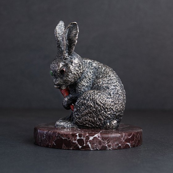 Серебряная фигура "Кролик" ручной работы 23133 №2
