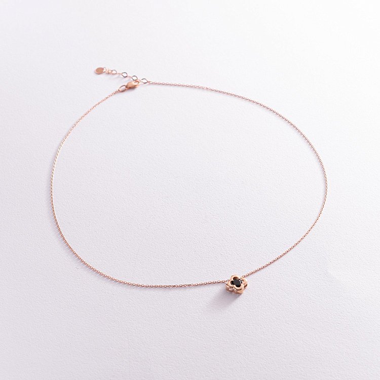 Колье "Клевер" в красном золоте (фианит) кол02150 от ювелирного магазина Оникс