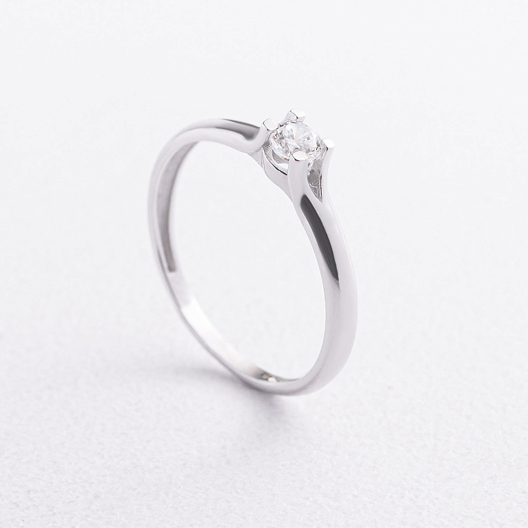 Заручальна золота каблучка з фіанітом к08520 від ювелірного магазину Онікс