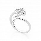 Серебряное кольцо "Клевер и бабочка" (фианиты) 112016 от ювелирного магазина Оникс