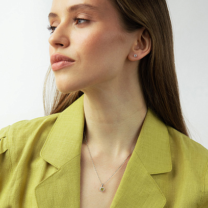 Золотий кулон "Сердечко" з діамантами пб0401lg №4