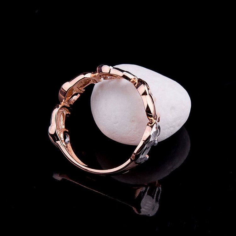 Золота каблучка "Слоники" к04364 - 2 Золота каблучка "Слоники" к04364 від ювелірного магазину Онікс - 2