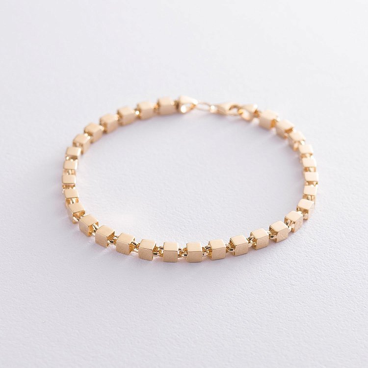 Золотой браслет "Кубики" б04364 от ювелирного магазина Оникс