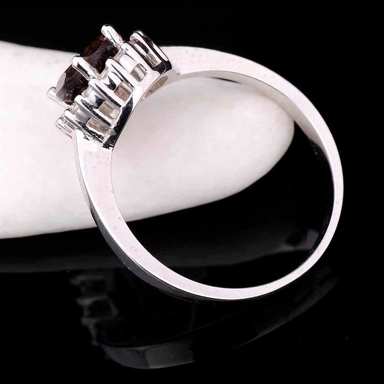 Золота каблучка з димчастим топазом к02122 від ювелірного магазину Онікс - 2