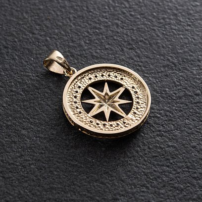 Кулон "Роза вітрів" у жовтому золоті п03331 №4