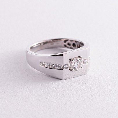 Золотая мужская печатка с бриллиантами кб0219ri