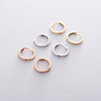 Сережки-кільця в білому золоті с08731 №7