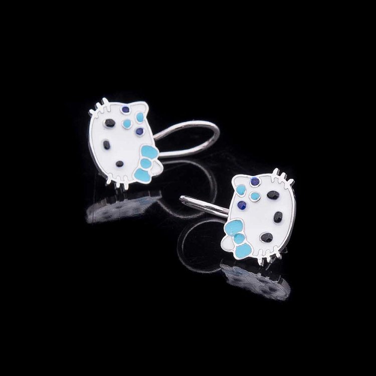 Сережки дитячі Hello Kitty (емаль) 121778г від ювелірного магазину Онікс - 4