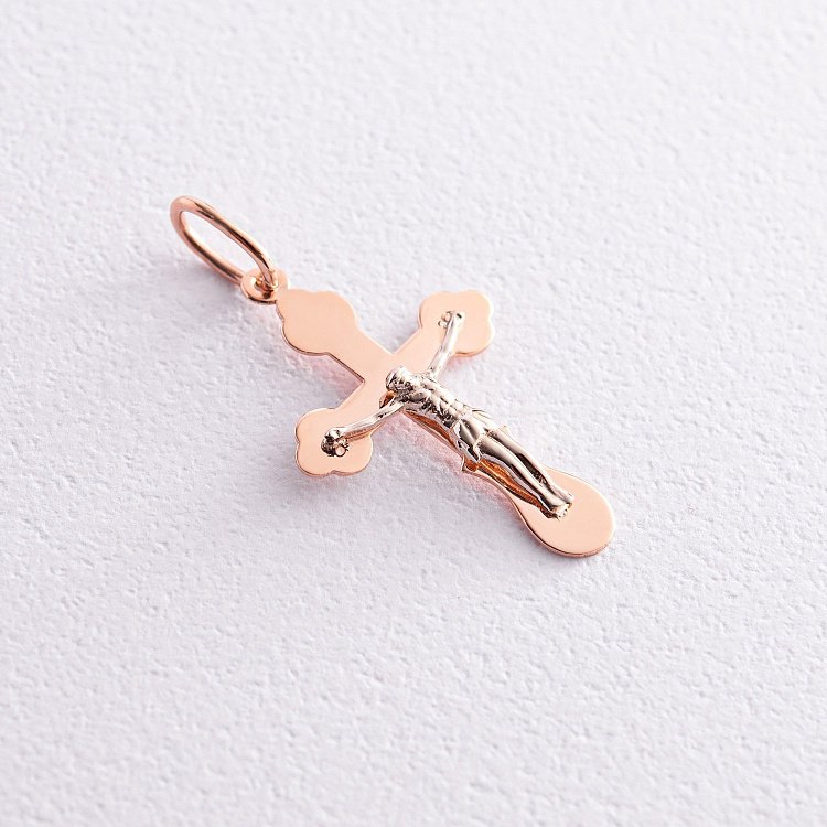 Золотий хрестик "Розп'яття. Спаси та Збережи" п03707 від ювелірного магазину Онікс