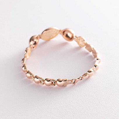 Золотой браслет с белой эмалью б04585 №3