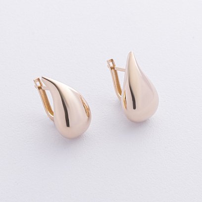 Серьги "Megan" в желтом золоте (Small) с09085