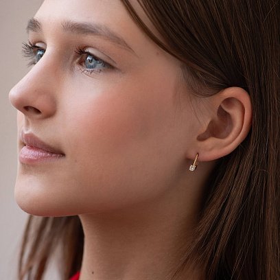 Детские серьги в красном золоте (фианиты) с05197 №4