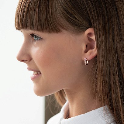 Детские золотые серьги "Звездочки" с05986 №3