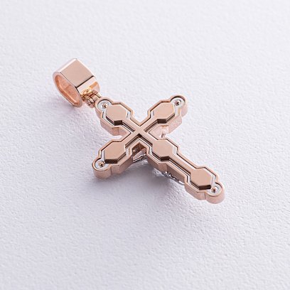 Золотий хрест "Розп'яття" з діамантами 124292400 №3