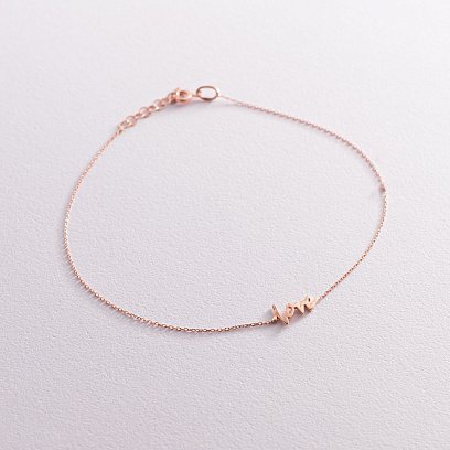 Золотий браслет "Love" на ногу б04858