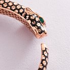 Жесткий золотой браслет "Пантера" (эмаль, фианиты) б04962 от ювелирного магазина Оникс - 3