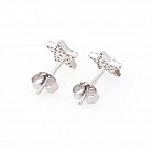 Срібні сережки - пусети "Зірочки" з фіанітами 122051 от ювелирного магазина Оникс - 3