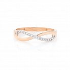 Золотое кольцо "Бесконечность" с фианитами к03965 от ювелирного магазина Оникс - 2