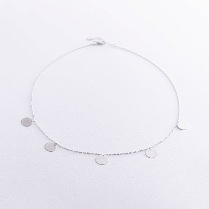 Кольє "Монетки" в білому золото (5 шт) кол01440 №3