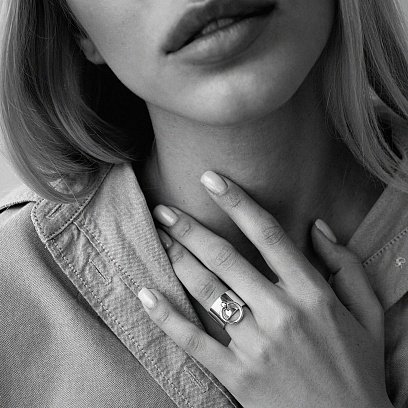 Широка срібна каблучка БДСМ 112648 №18