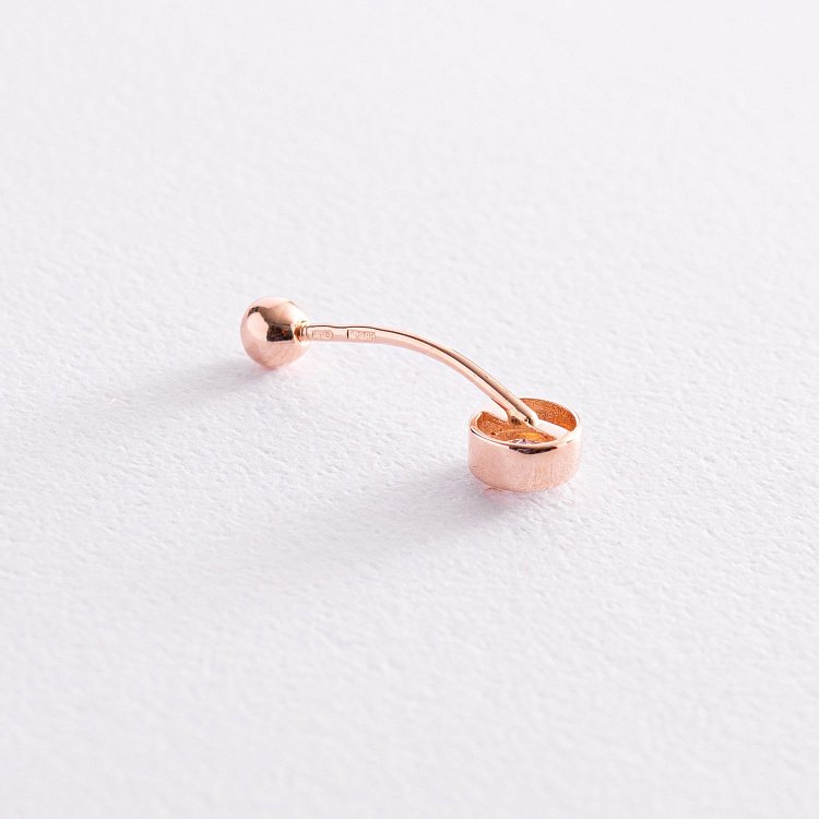 Золотий пірсинг в пупок з фіанітом пир00215 від ювелірного магазину Онікс - 1