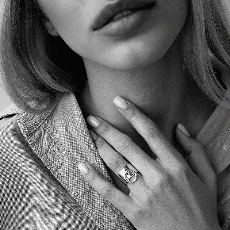 Широка срібна каблучка БДСМ 112648 від ювелірного магазину Онікс - 18