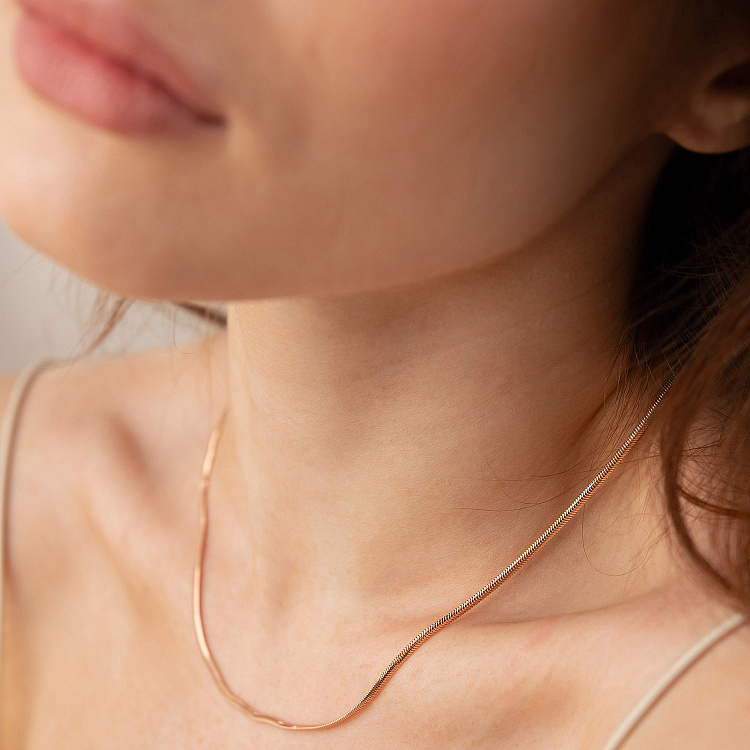 Кольє "Gisele" у червоному золоті (снейк - 2 мм) ц00321-2 від ювелірного магазину Онікс - 5