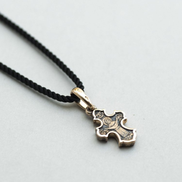 Золотой православный крест с чернением п02660 от ювелирного магазина Оникс - 4