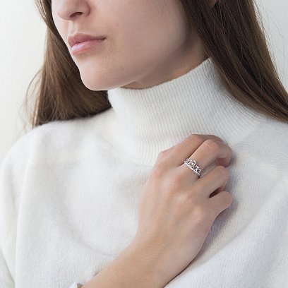 Золотое кольцо "Корона" (фианит) к06271 №4