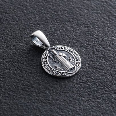 Серебряная подвеска св. Бенедикт 131554