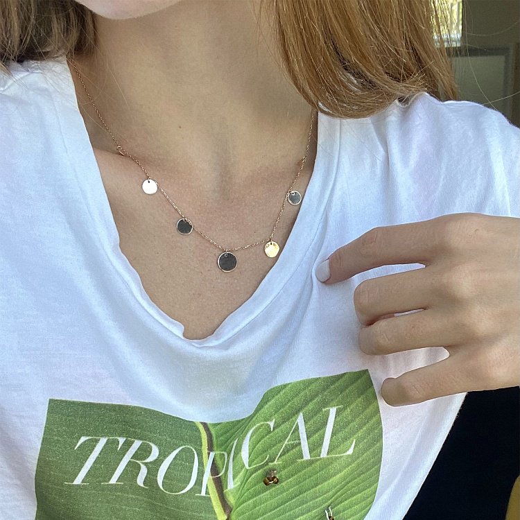 Кольє "Монетки" в червоному золоті кол01459 від ювелірного магазину Онікс - 2