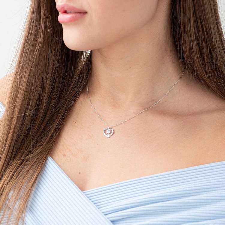 Срібне кольє "Сердечко" 181023 від ювелірного магазину Онікс - 2