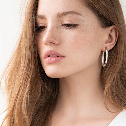 Серебряные серьги на английской застежке 122704