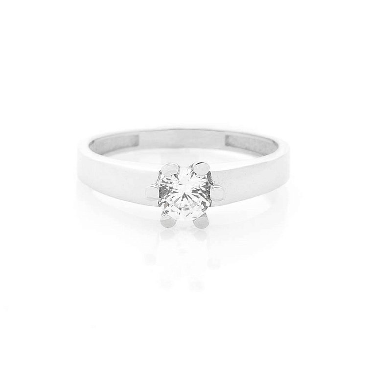 Золота заручальна каблучка з фіанітом к05696 від ювелірного магазину Онікс - 2