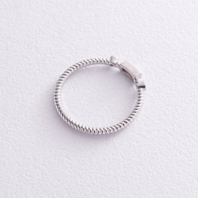 Кольцо "Кайла" в белом золоте (фианиты) к07400 №5