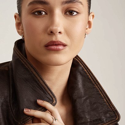 Золота каблучка "Змія" з діамантами та смарагдами кб0449ca №4