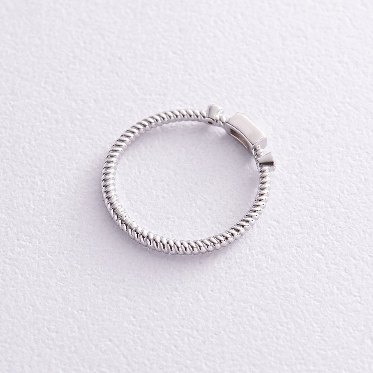 Кольцо "Кайла" в белом золоте (фианиты) к07400 от ювелирного магазина Оникс - 5