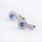 Золоті сережки з блакитним топазом і діамантами СЖД2-133 от ювелирного магазина Оникс