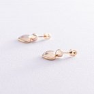 Золоті сережки - пусети "Сердечка" з фіанітами с07011 от ювелирного магазина Оникс - 1